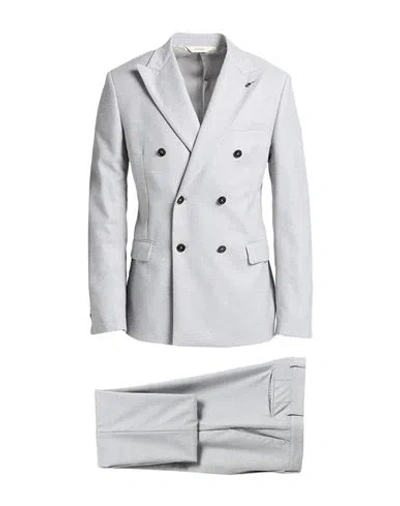 Paoloni Man Suit Light Grey Size 46 Wool, Elastane In Gray