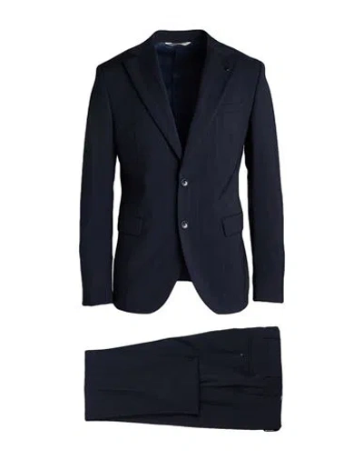 Paoloni Man Suit Midnight Blue Size 36 Virgin Wool