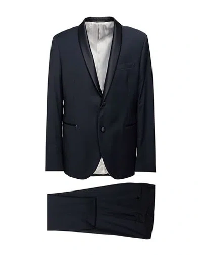 Paoloni Man Suit Midnight Blue Size 36 Viscose, Polyester, Virgin Wool, Elastane