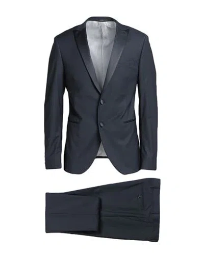 Paoloni Man Suit Midnight Blue Size 36 Viscose, Polyester, Virgin Wool, Elastane In Nude