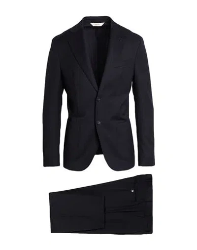 Paoloni Man Suit Midnight Blue Size 36 Wool, Elastane