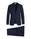 Paoloni Man Suit Midnight Blue Size 44 Wool, Elastane