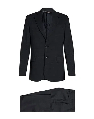 Paoloni Man Suit Midnight Blue Size 38 Virgin Wool