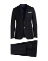 Paoloni Man Suit Midnight Blue Size 40 Virgin Wool In Blue
