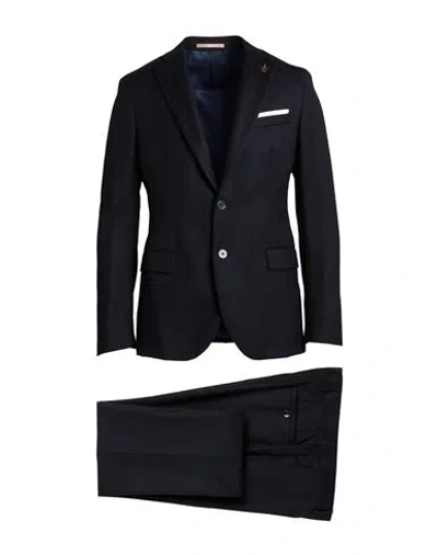 Paoloni Man Suit Midnight Blue Size 40 Virgin Wool