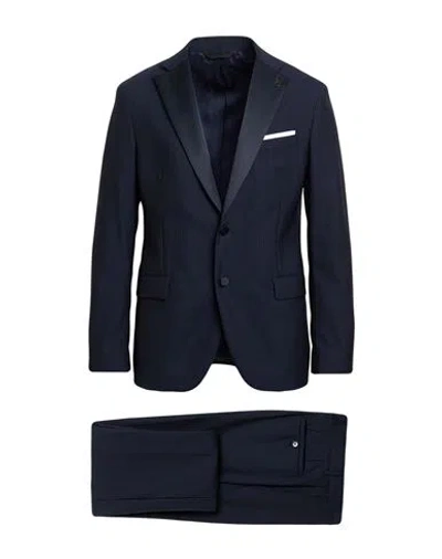 Paoloni Man Suit Midnight Blue Size 40 Virgin Wool, Polyester