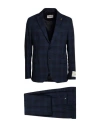 Paoloni Man Suit Midnight Blue Size 42 Virgin Wool In Blue