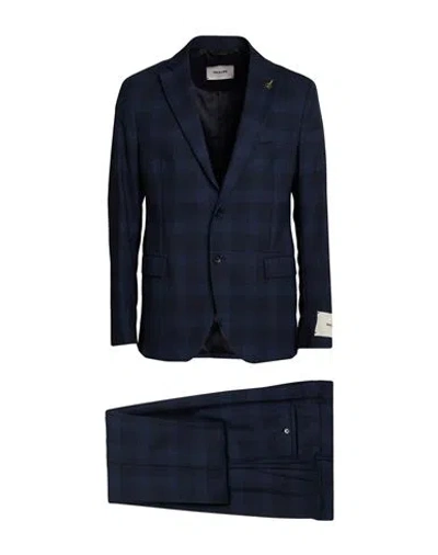 Paoloni Man Suit Midnight Blue Size 42 Virgin Wool