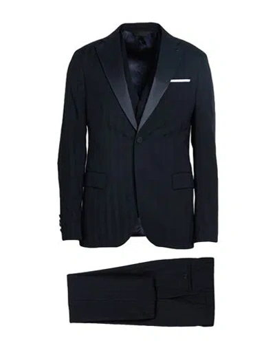 Paoloni Man Suit Midnight Blue Size 42 Virgin Wool
