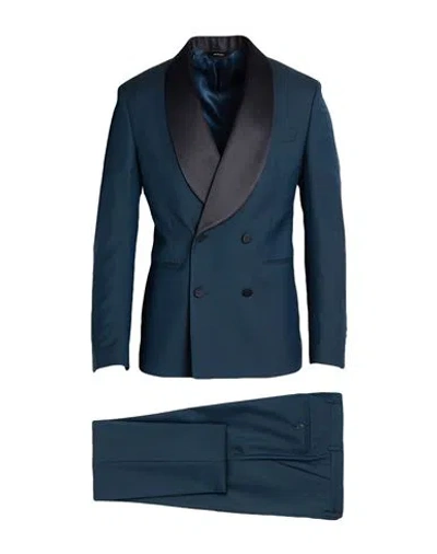 Paoloni Man Suit Midnight Blue Size 42 Virgin Wool, Viscose, Elastane