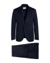 Paoloni Man Suit Midnight Blue Size 44 Virgin Wool In Black