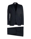 Paoloni Man Suit Midnight Blue Size 44 Wool, Elastane In Blue
