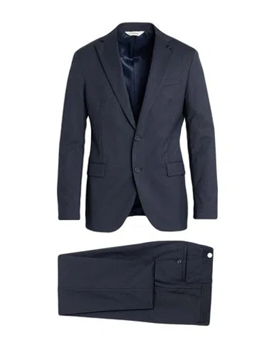Paoloni Man Suit Midnight Blue Size 44 Wool, Elastane