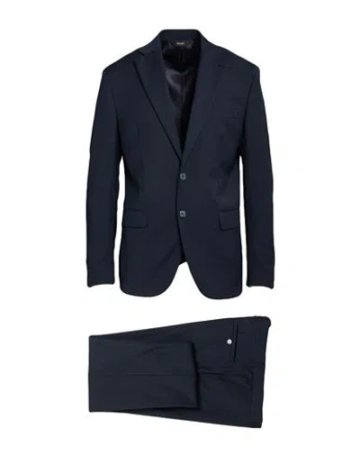 Paoloni Man Suit Midnight Blue Size 46 Polyester, Wool, Elastane