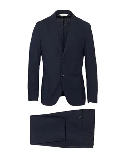 Paoloni Man Suit Midnight Blue Size 46 Virgin Wool