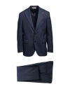 Paoloni Man Suit Midnight Blue Size 46 Wool In Blue