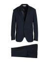 Paoloni Man Suit Midnight Blue Size 44 Virgin Wool In Blue