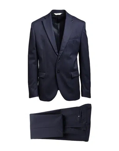 Paoloni Man Suit Midnight Blue Size 46 Wool, Elastane