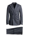 Paoloni Man Suit Navy Size 40 Virgin Wool In Blue