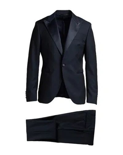 Paoloni Man Suit Navy Size 44 Virgin Wool