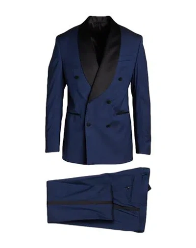 Paoloni Man Suit Navy Size 42 Virgin Wool, Viscose, Elastane