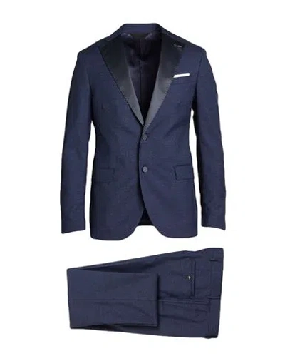 Paoloni Man Suit Navy Size 46 Virgin Wool