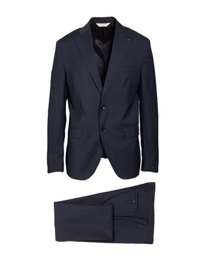 Paoloni Man Suit Navy Size 46 Virgin Wool In Blue