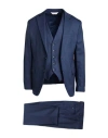 Paoloni Man Suit Navy Size 46 Virgin Wool, Elastane In Navy