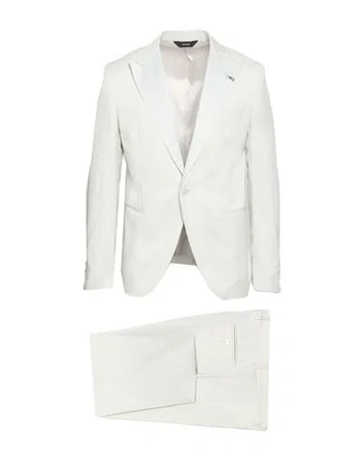Paoloni Man Suit Off White Size 40 Virgin Wool