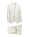 Paoloni Man Suit Off White Size 42 Virgin Wool, Elastane