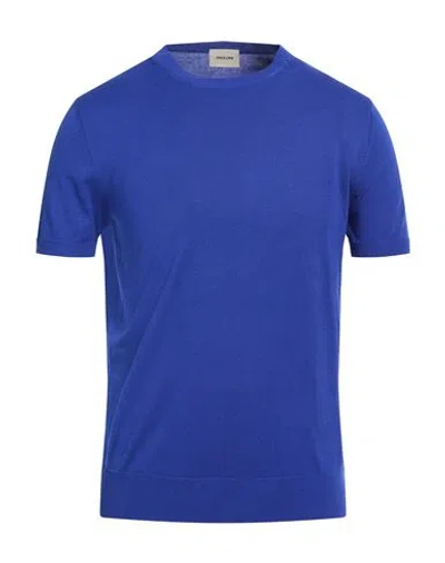 Paoloni Man Sweater Bright Blue Size 3xl Cotton