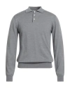 Paoloni Man Sweater Grey Size 42 Wool In Gray
