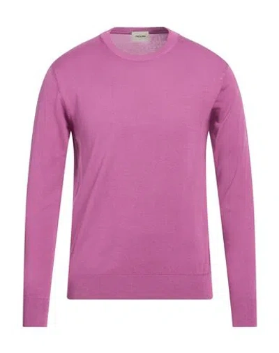 Paoloni Man Sweater Mauve Size 3xl Cotton In Pink