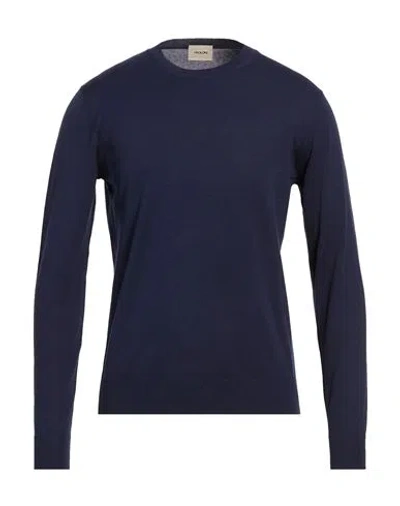 Paoloni Man Sweater Midnight Blue Size M Cotton