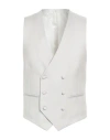 Paoloni Man Tailored Vest Light Grey Size 44 Virgin Wool, Silk In Grey