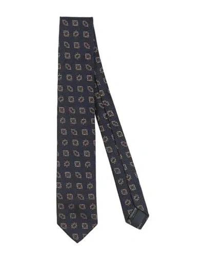 Paoloni Man Ties & Bow Ties Midnight Blue Size - Cotton, Wool, Silk