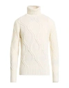 Paoloni Man Turtleneck Ivory Size 44 Wool, Polyamide In White