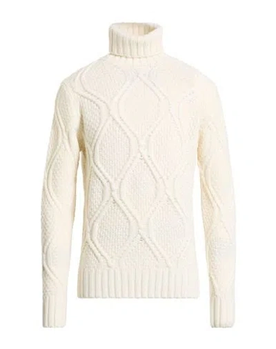 Paoloni Man Turtleneck Ivory Size 44 Wool, Polyamide In White