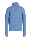 Paoloni Man Turtleneck Light Blue Size 44 Wool, Polyamide