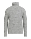 Paoloni Man Turtleneck Light Grey Size 44 Wool, Polyamide In Gray