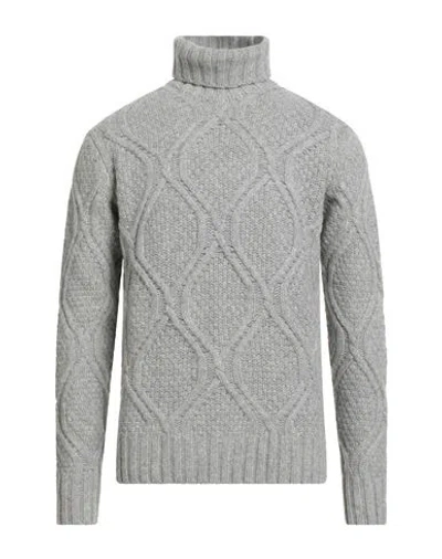 Paoloni Man Turtleneck Light Grey Size 44 Wool, Polyamide In Gray