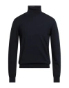 Paoloni Man Turtleneck Midnight Blue Size 44 Wool In Blue