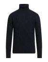 Paoloni Man Turtleneck Midnight Blue Size 44 Wool In Blue