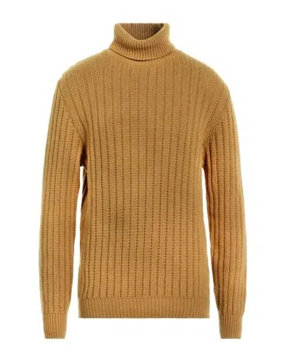 Paoloni Man Turtleneck Mustard Size 44 Wool, Polyamide In Yellow