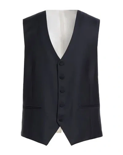 Paoloni Man Tailored Vest Midnight Blue Size 46 Polyester, Virgin Wool, Elastane