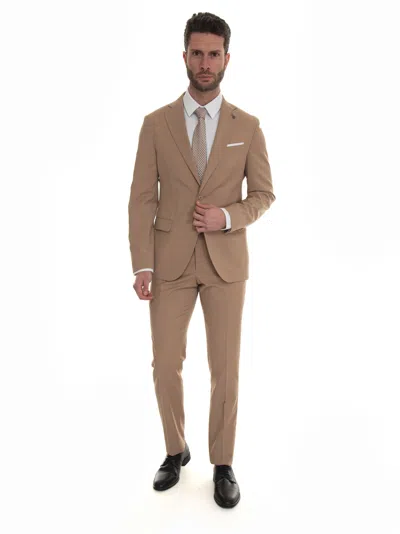 Paoloni Suit With 2 Buttons In Beige