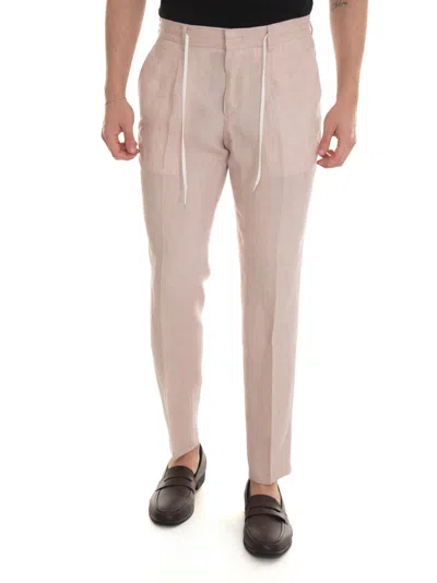 Paoloni Trousers With Lace Tie In Pink