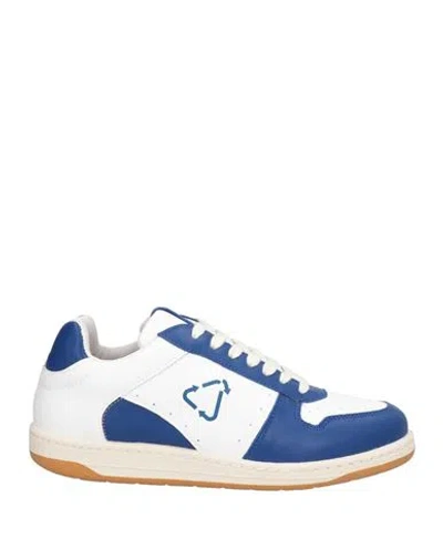 PÀP PÀP MAN SNEAKERS BRIGHT BLUE SIZE 9 TEXTILE FIBERS, LEATHER