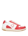 Pàp Woman Sneakers Red Size 7 Textile Fibers, Leather In Red