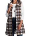 Papa Fashions Button-up Coat Vest In Brown In Brown